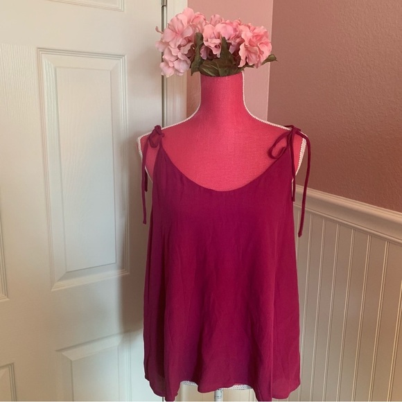 👗XXL June & Hudson Magenta Tank with Tie Spaghetti Straps - Picture 1 of 6